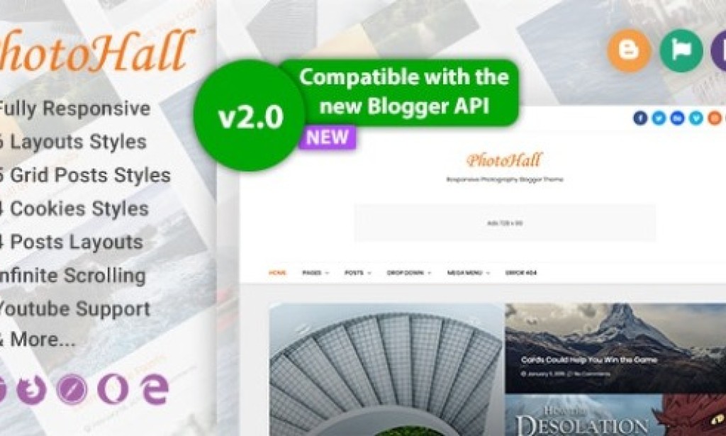 PhotoHall v2.1 – Responsive Photography Blogger Theme Free