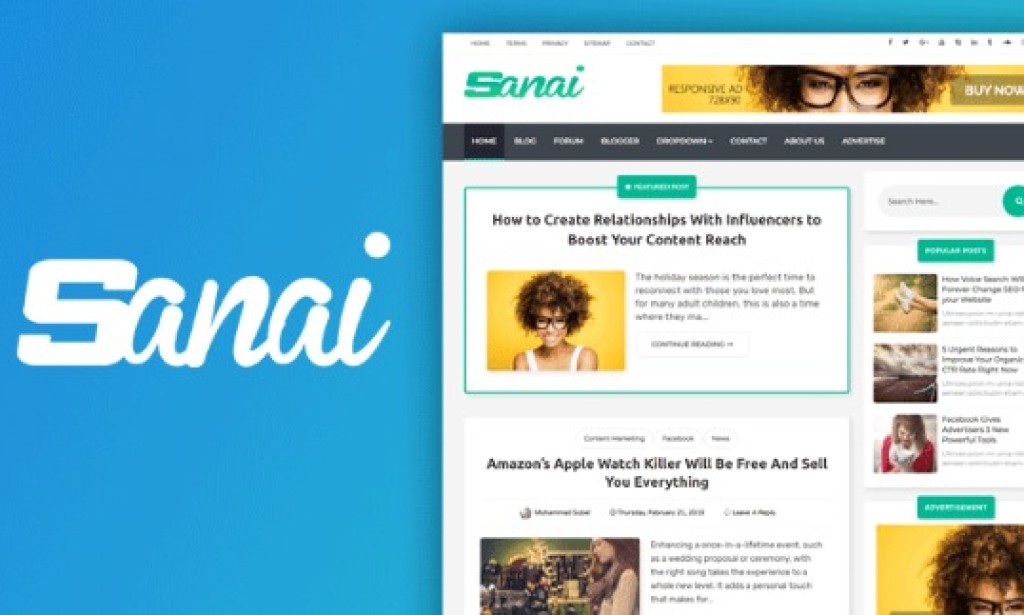 Sanai – High Quality Responsive Blogger Template
