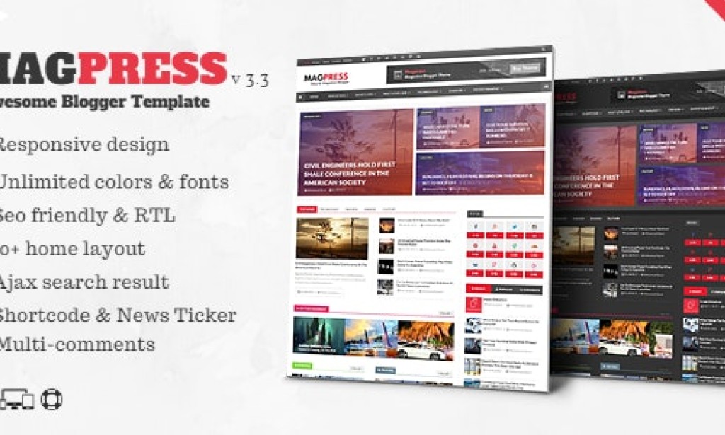 Magpress v3.3 – Magazine Responsive Blogger Template Free