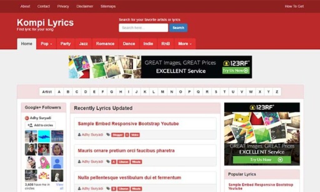 Kompi Lyrics (Premium) – Blogger Template for Lyrics Website