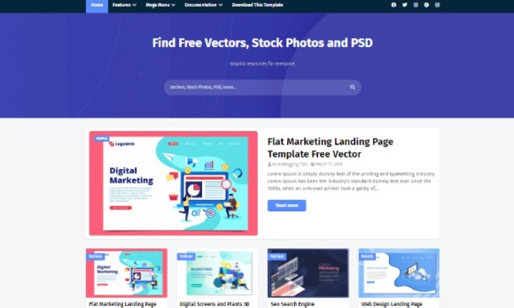 Freepic Blogger Template v1.1 – Vectors, Stock Photos and PSD Theme