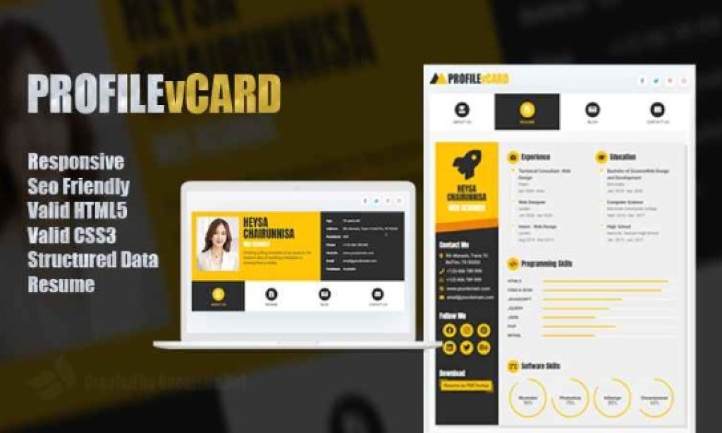 ProfilevCard v1.1 – Responsive Blogger Template Free