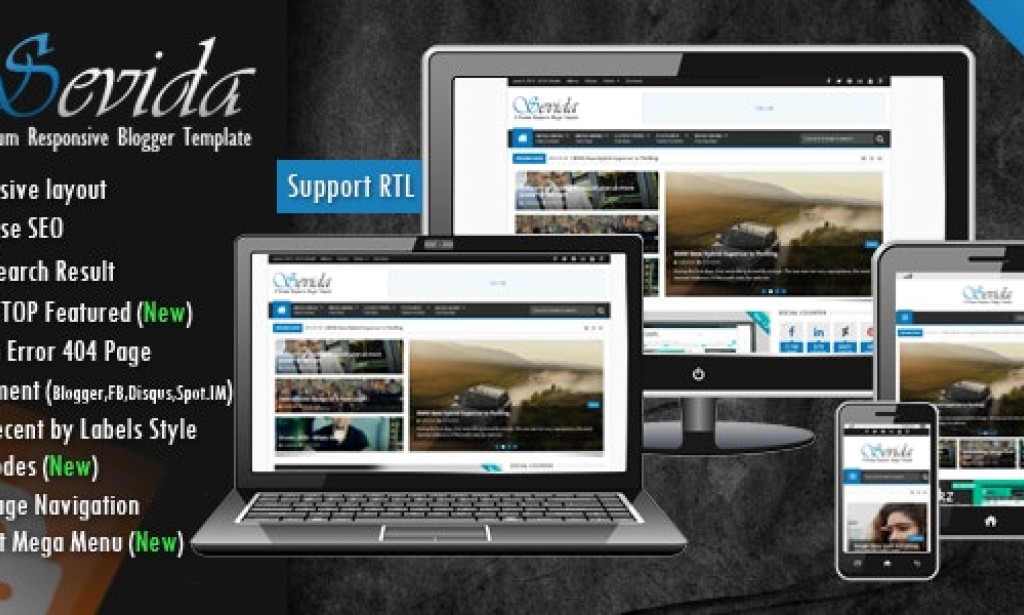 Sevida v2.5 – Responsive Magazine Blogger Template Free Download
