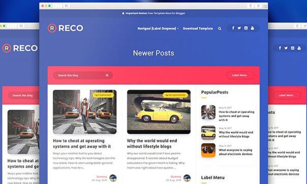 Reco v1.6 – Responsive Premium Blogger Template Free