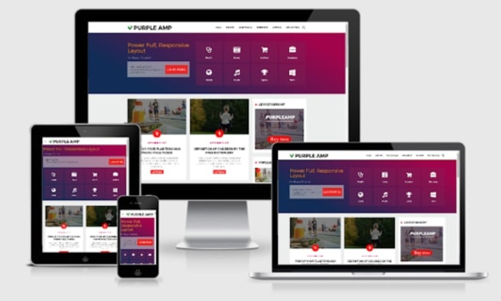 Purple AMP HTML Responsive Blogger Template Premium