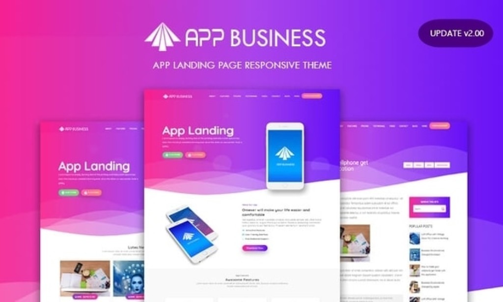 App Business Landing Page Blogger Template v2.0