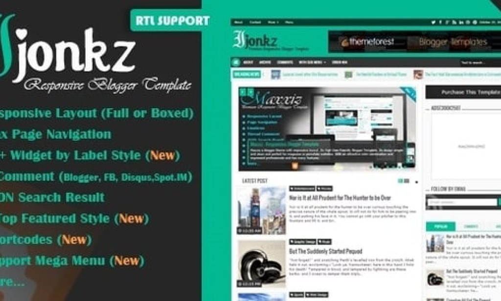 Ijonkz v2.0 – Responsive Magazine/News Blogger Template
