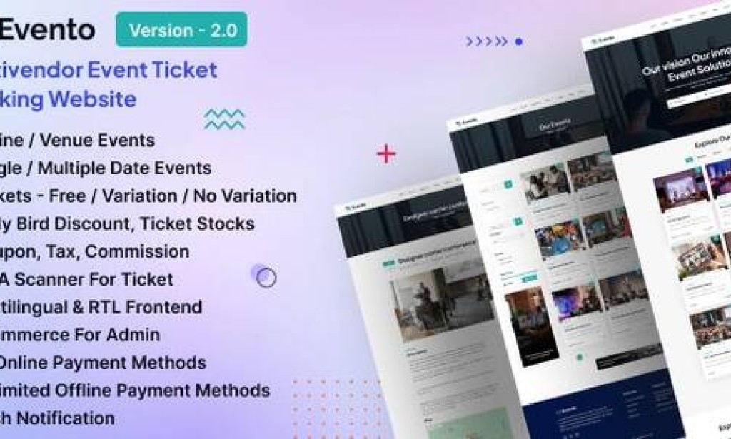 Evento v4.0 Nulled – Multivendor Event Ticket Booking Website Script
