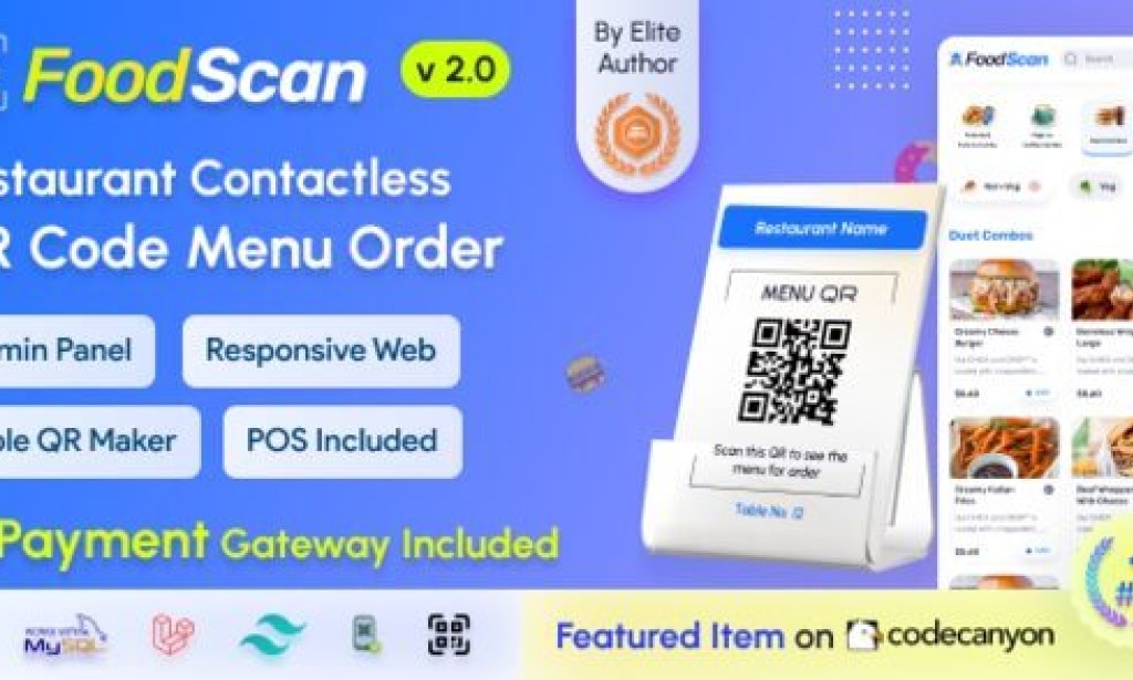 FoodScan v2.5 Nulled – QR Code Restaurant Menu Maker and Contactless Table Ordering System with Restaurant POS Script