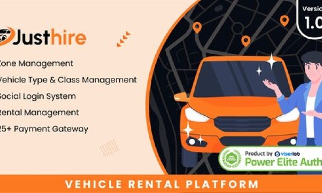 Justhire v1.0 Nulled – Vehicle Rental Platform PHP Script