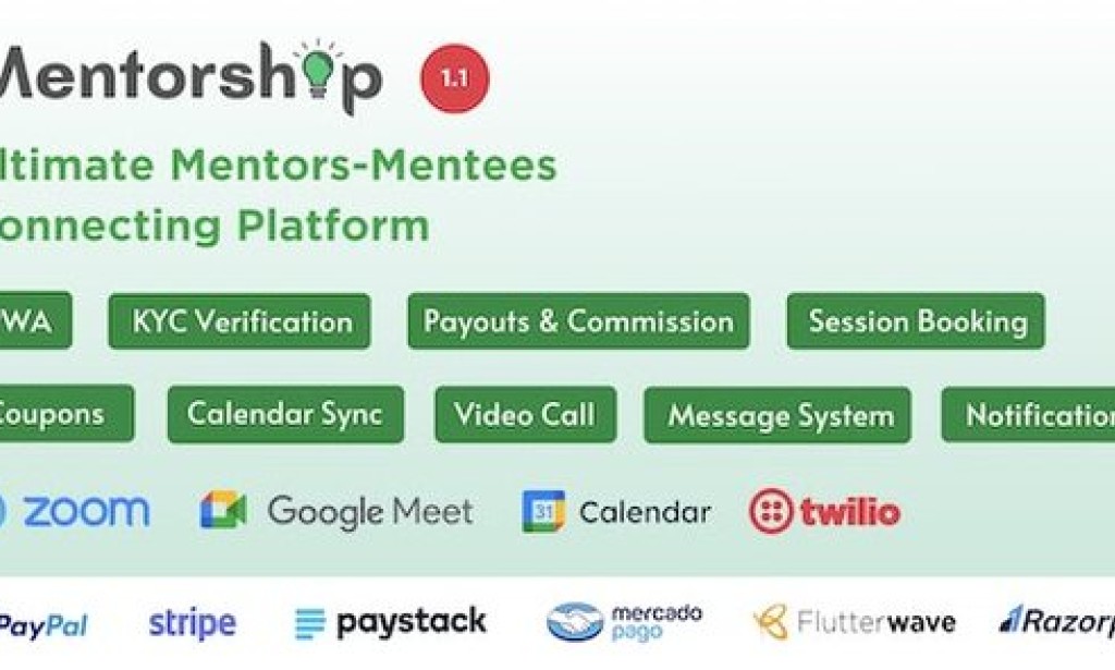 Mentorship v1.3 Nulled – Ultimate Mentors Mentees Connecting Platform PHP Script