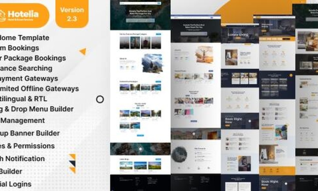 Hotelia v2.3 – Hotel Booking / Resort Booking Management Website PHP Script