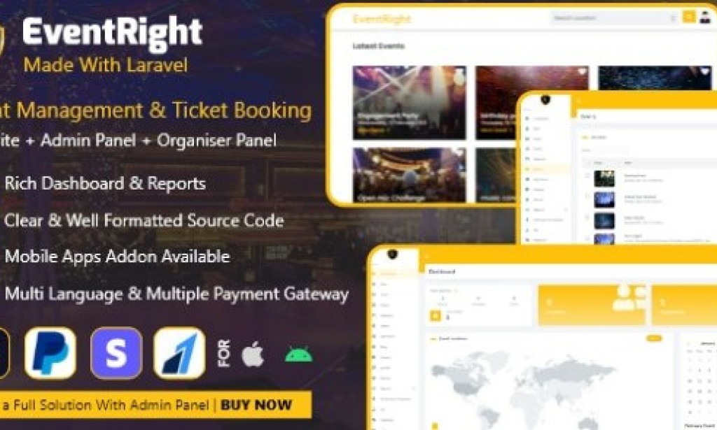 EventRight v6.2 Nulled – Ticket Sales and Event Booking & Management System SaaS Script