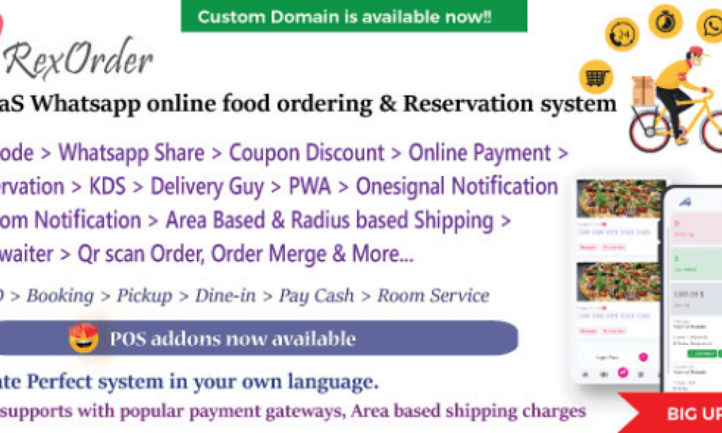 QrexOrder v3.1.1 Nulled – SaaS Restaurants / QR Menu / WhatsApp Online Ordering / Reservation System PHP Script