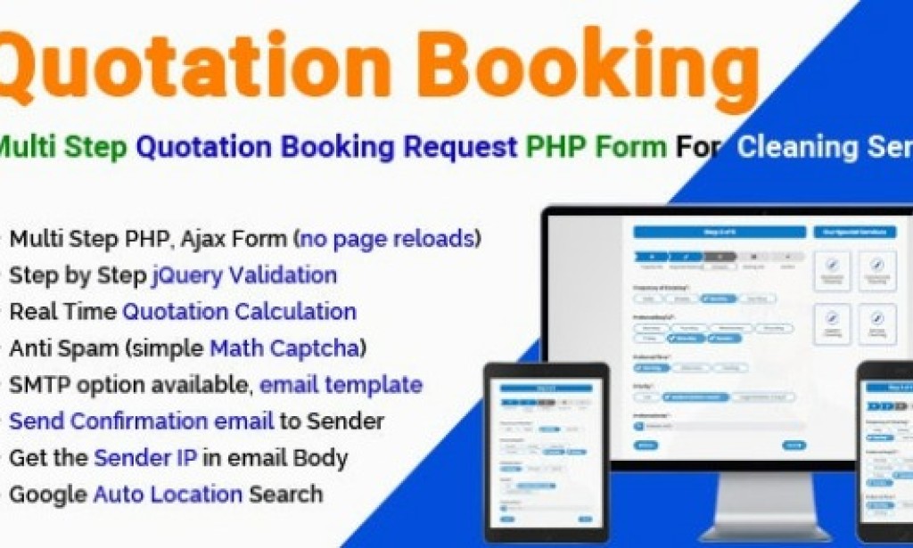 Quotation Booking v3.1.1 – Multi Step Quotation Booking Request PHP Form For Cleaning Service Script