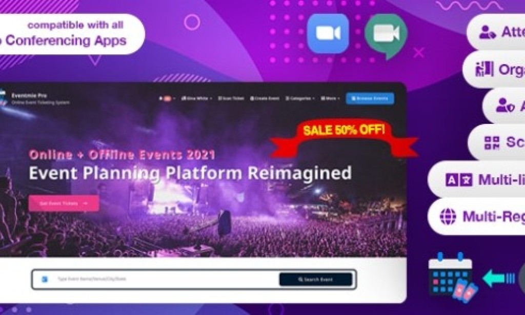 Eventmie Pro v1.8 – Online-Offline Event & Classes Ticket Selling & Management Multi-vendor Platform Script