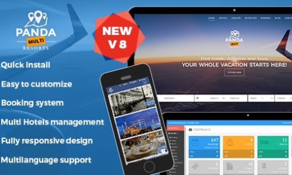 Panda Multi Resorts v8.1.5 – Booking CMS for Multi Hotels Script