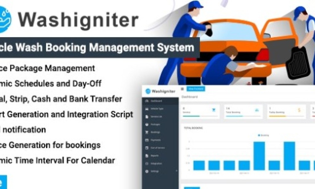Washigniter v1.0 – Vehicle Wash Booking Management System Script