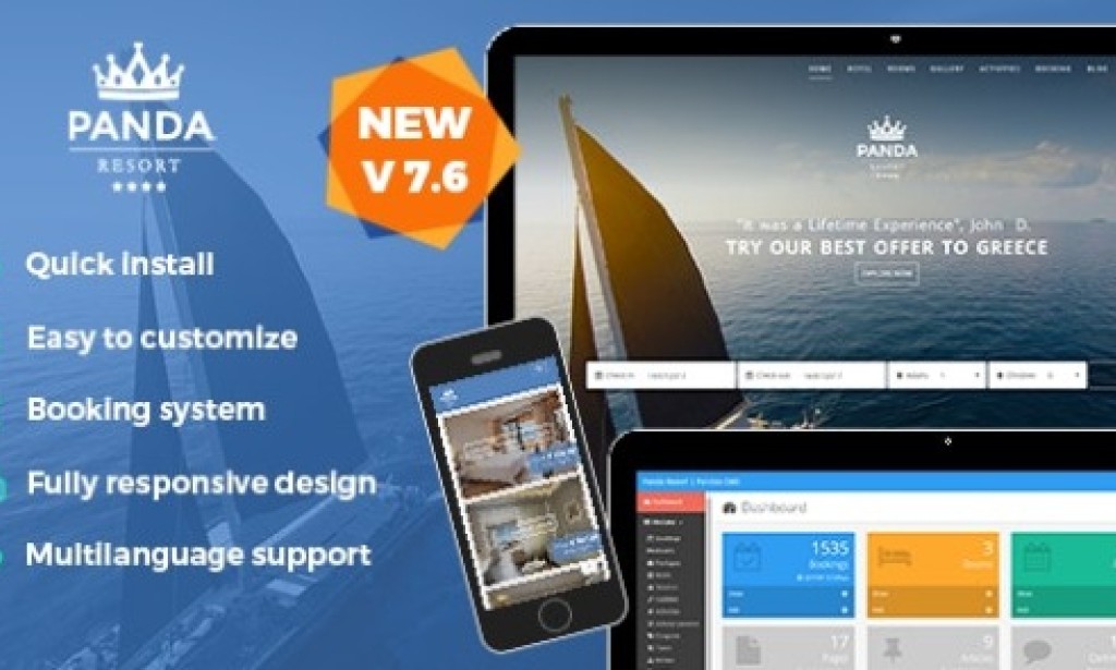 Panda Resort 7 – CMS for Single Hotel v7.6.1 – Booking System Script