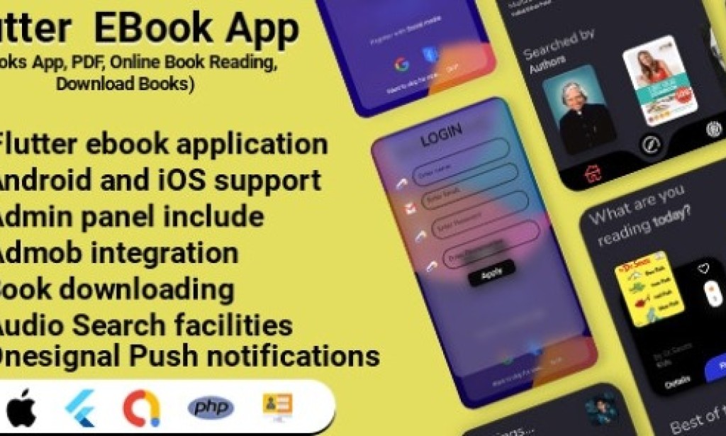 Flutter EBook App v2.0 (Online eBook Reading, Download eBooks, Books App) Source