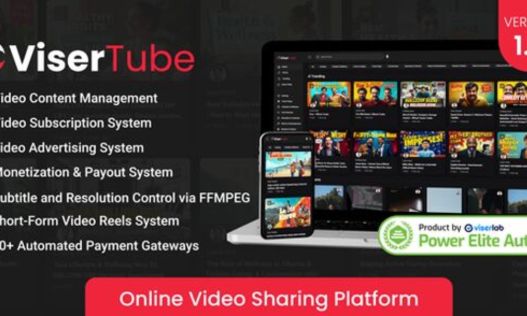 ViserTube v1.7 Nulled – Online Video Sharing Platform Script