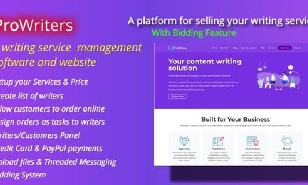ProWriters v2.1 Nulled – Sell Writing Services Online PHP Script