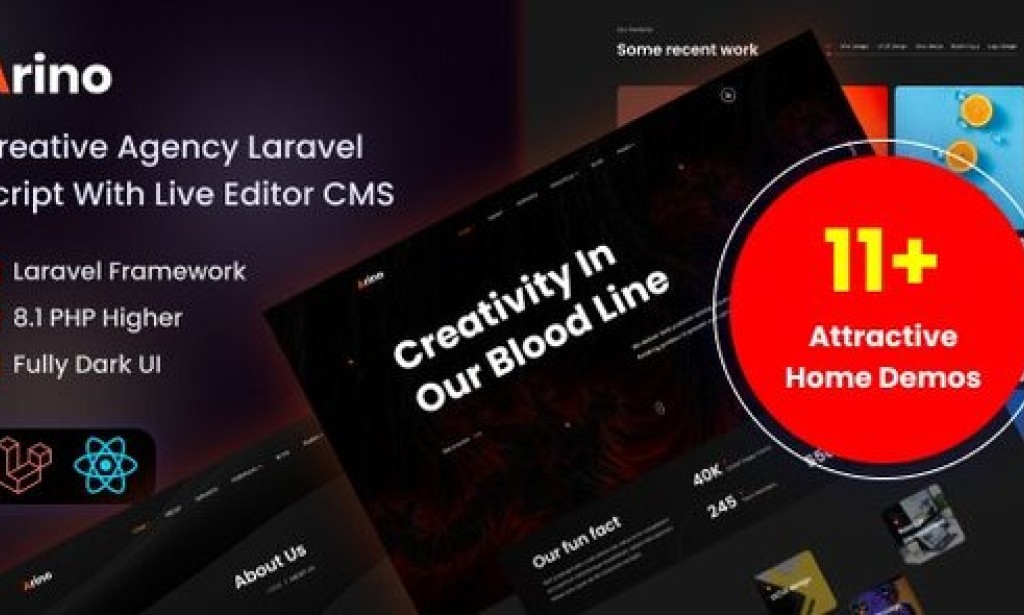 Arino v3.1 Nulled – Creative Agency Laravel Script with Live Editor CMS