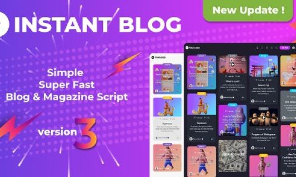 Instant Blog v3.3 – Fast & Simple Blog PHP Script