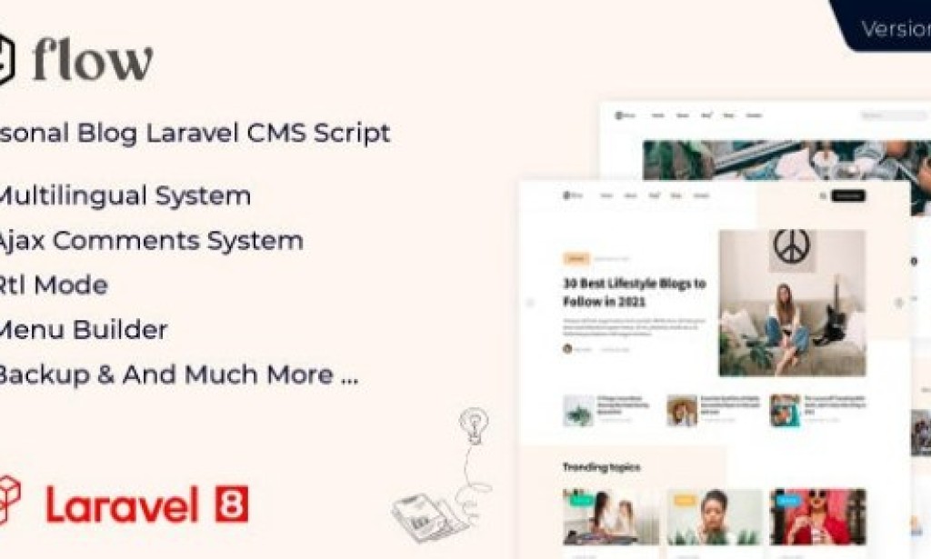 Flow v2.11 Nulled – Laravel Personal Multilingual Blog Script