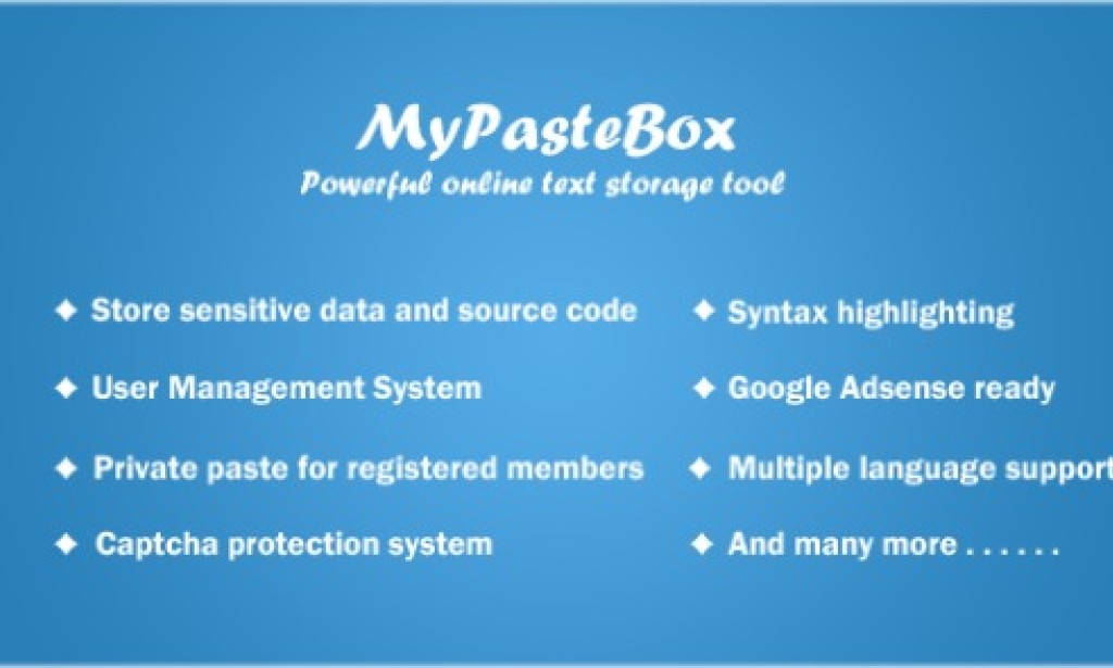 MyPasteBox v1.4 – Powerful Paste Tool PHP Script