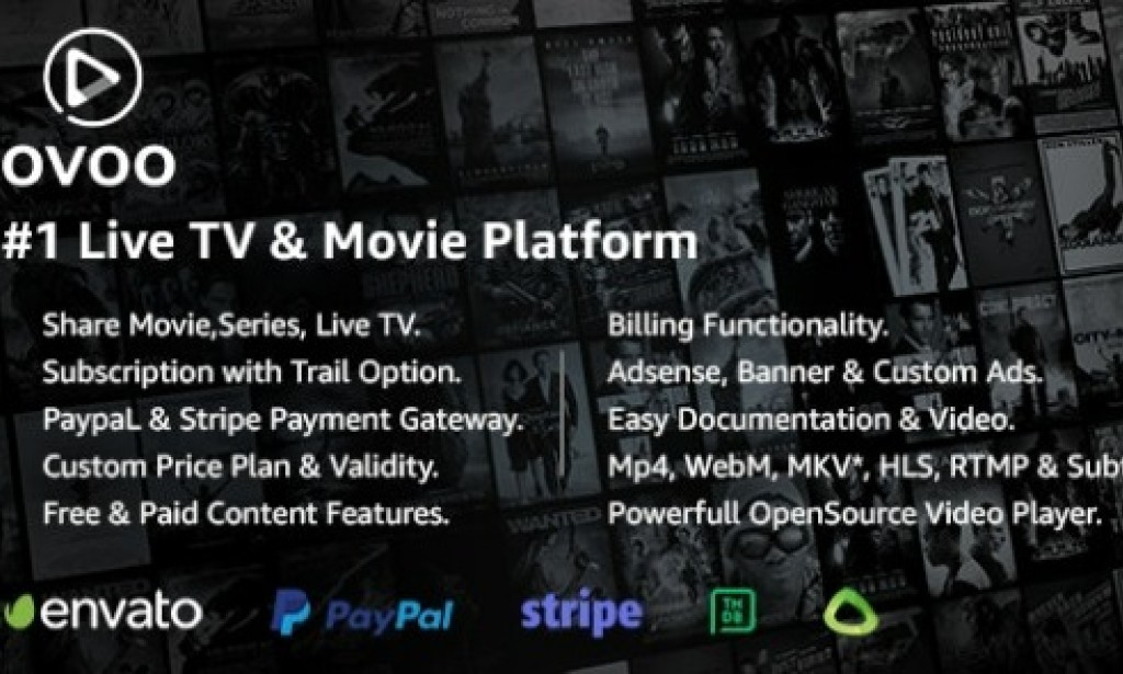 OVOO v3.3.1 – Live TV & Movie Portal CMS with Membership System Script
