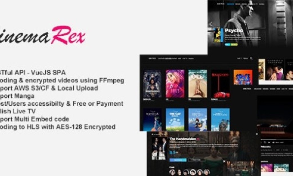 CinemaRex v1.5.1 – Movies & TV Shows, Live TV PHP Script