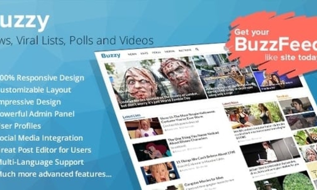 Buzzy v4.8.5 Nulled – News, Viral Lists, Polls and Videos PHP Script