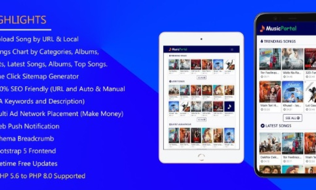Songs Portal v1.0 – Music PHP Script for Audio Sharing Website