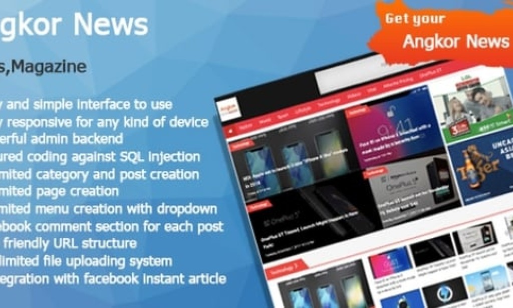 Angkor News – News CMS PHP v1.0 – Codester Script