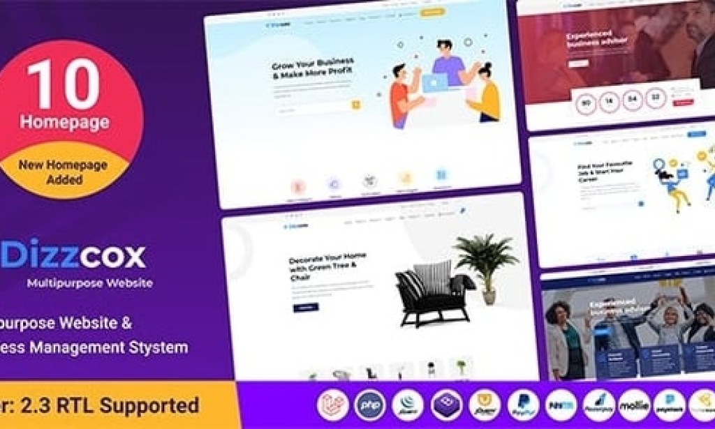 Dizzcox v2.3 – Multipurpose Website & Business Management System CMS Laravel Script