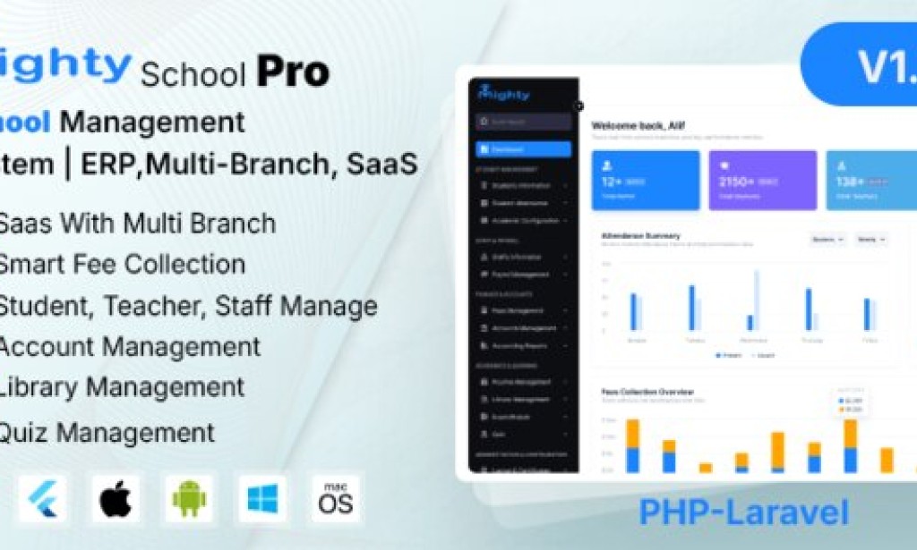 Mighty School Pro v1.6 – School Management System (ERP, Multi-Branch, SaaS) Script