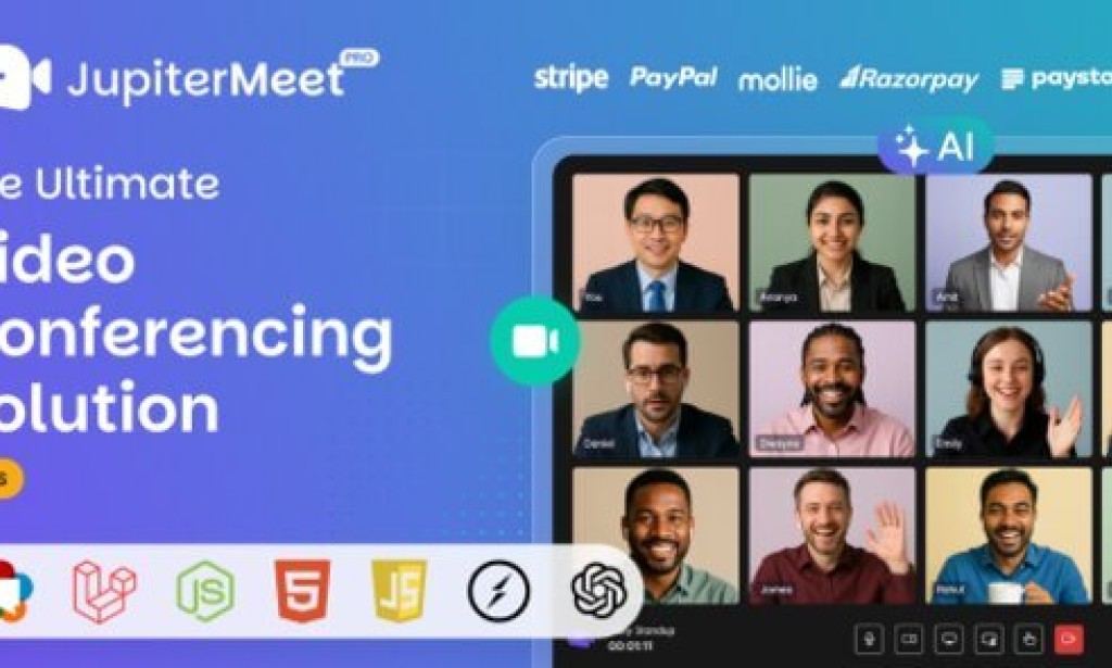JupiterMeet Pro v2.1.7 Nulled – White Label Video Conference with AI & SaaS Script