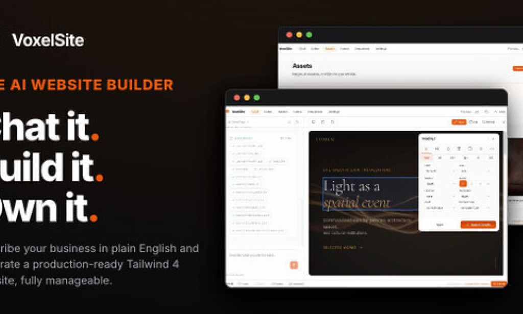 VoxelSite v1.12.0 – Self-Hosted AI Website Generator Script