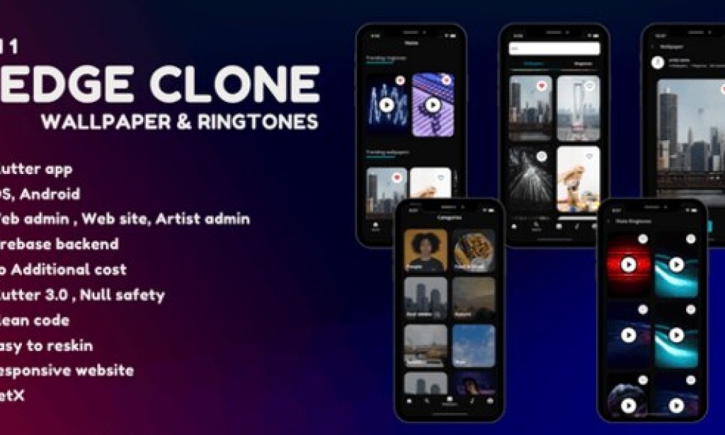 5 in 1 Zedge Clone v1.2 – Wallpaper and Ringtones – Android + iOS + Admin Panel + Artist Panel + Website Source
