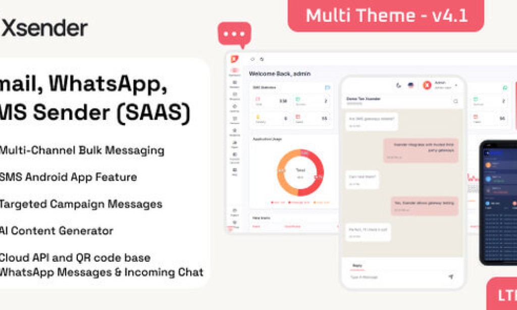 XSender v4.1 Nulled – Bulk Email, SMS and WhatsApp Messaging Application [SAAS] Script