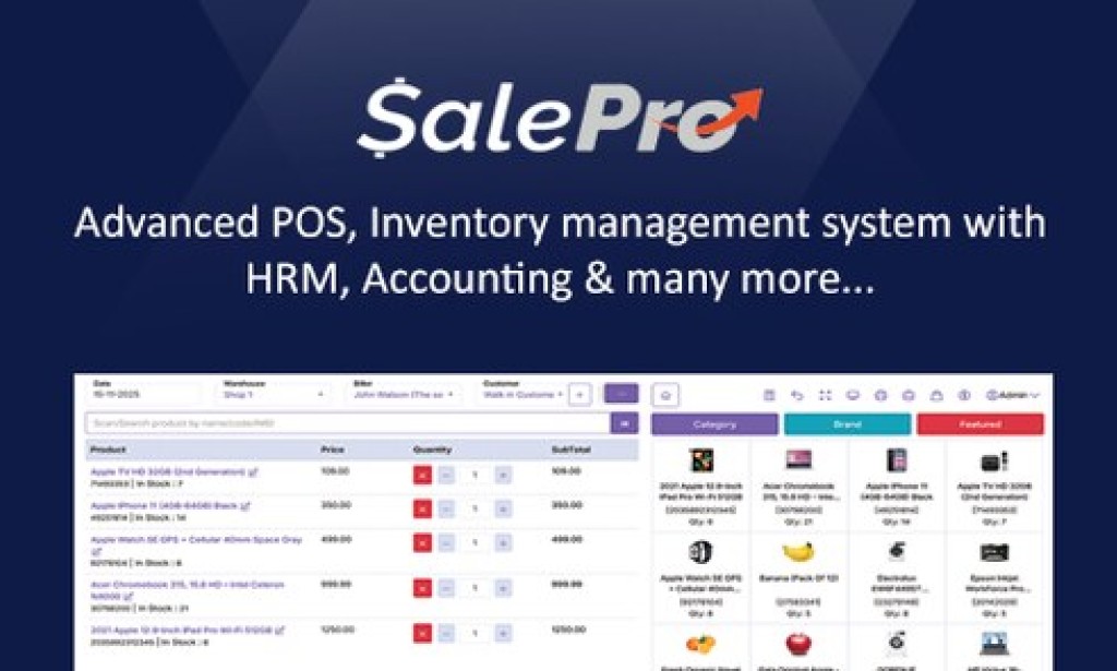 SalePro v5.6.1 Nulled – POS, Inventory Management System, HRM & Accounting Script