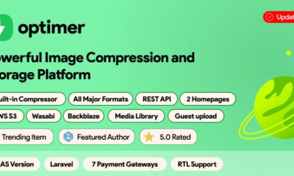 Optimer v3.1.0 – Advanced Image Compression + Cloud Storage Platform, SAAS, PHP Script