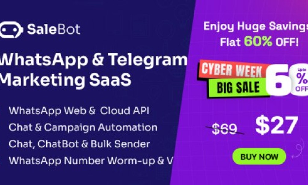 SaleBot v4.1.0 Nulled – WhatsApp and Telegram Marketing SaaS – ChatBot & Bulk Sender Script