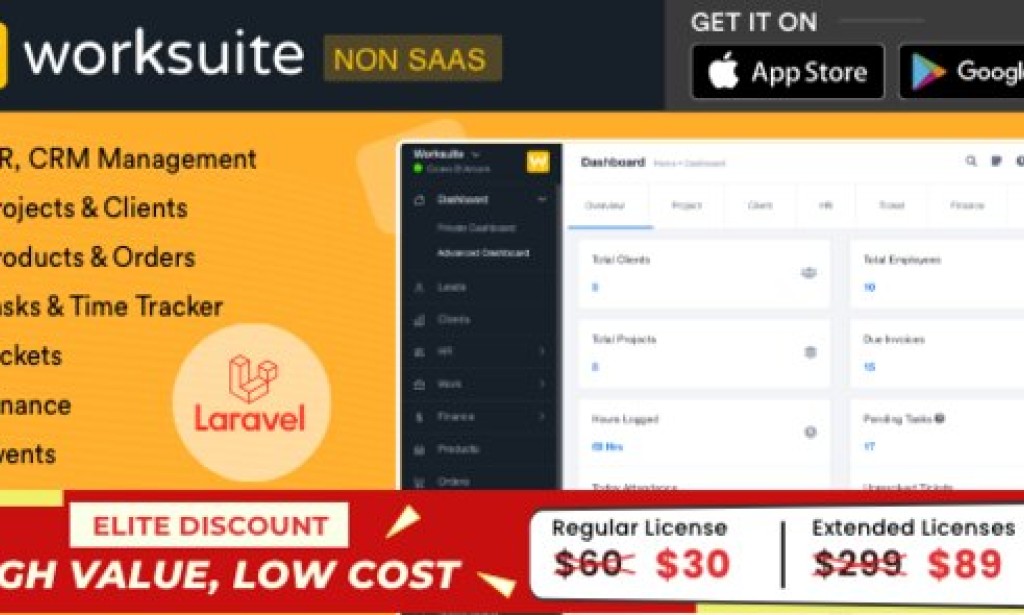 WORKSUITE v5.5.20 Nulled – HR, CRM and Project Management Script