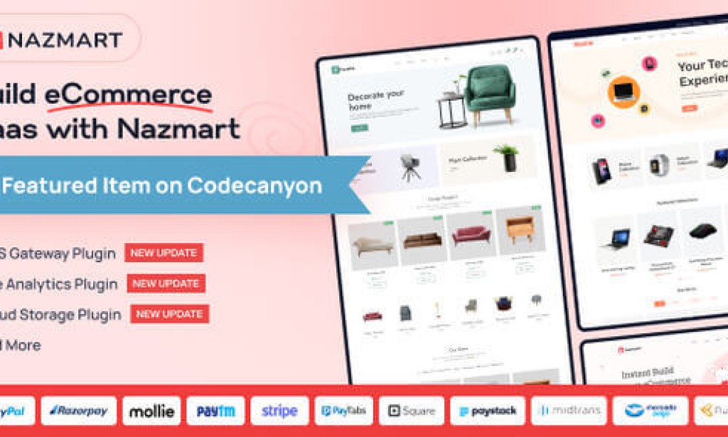 Nazmart v3.0.3 Nulled – Multi-Tenancy eCommerce Platform (SAAS) Script