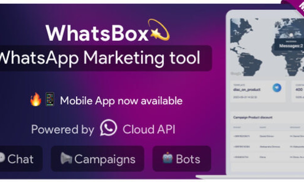 WhatsBox v5.0 – The WhatsApp Marketing – Bulk Sender, Chat, Bots, SaaS PHP Script
