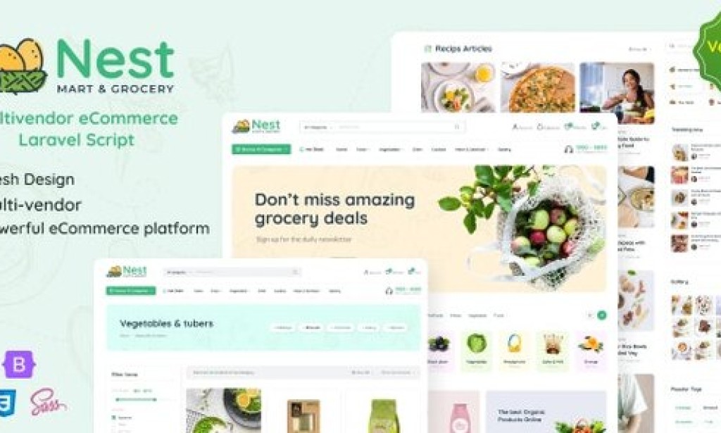 Nest v1.25.9 Nulled – Multivendor Organic & Grocery Laravel eCommerce Script