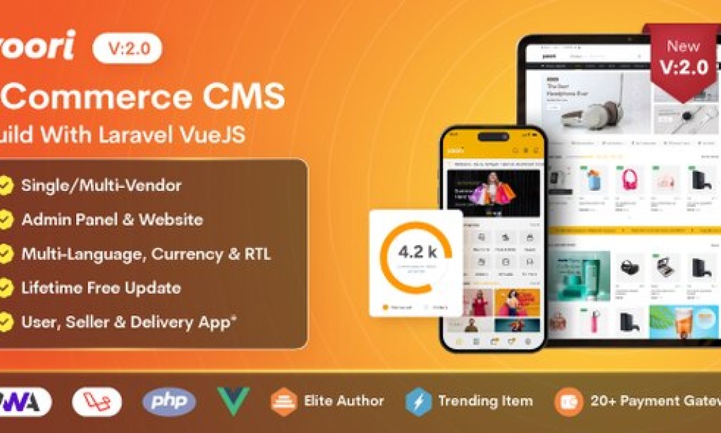 YOORI eCommerce v2.0 Nulled – Single & Multi-Vendor PWA Marketplace CMS Script