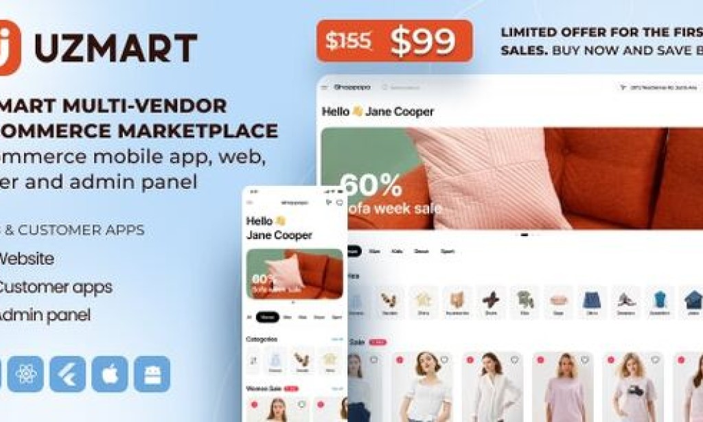 UzMart v2024-4 Nulled – Multi-Vendor E-commerce Marketplace – eCommerce Mobile App, Web, Seller and Admin Panel Script